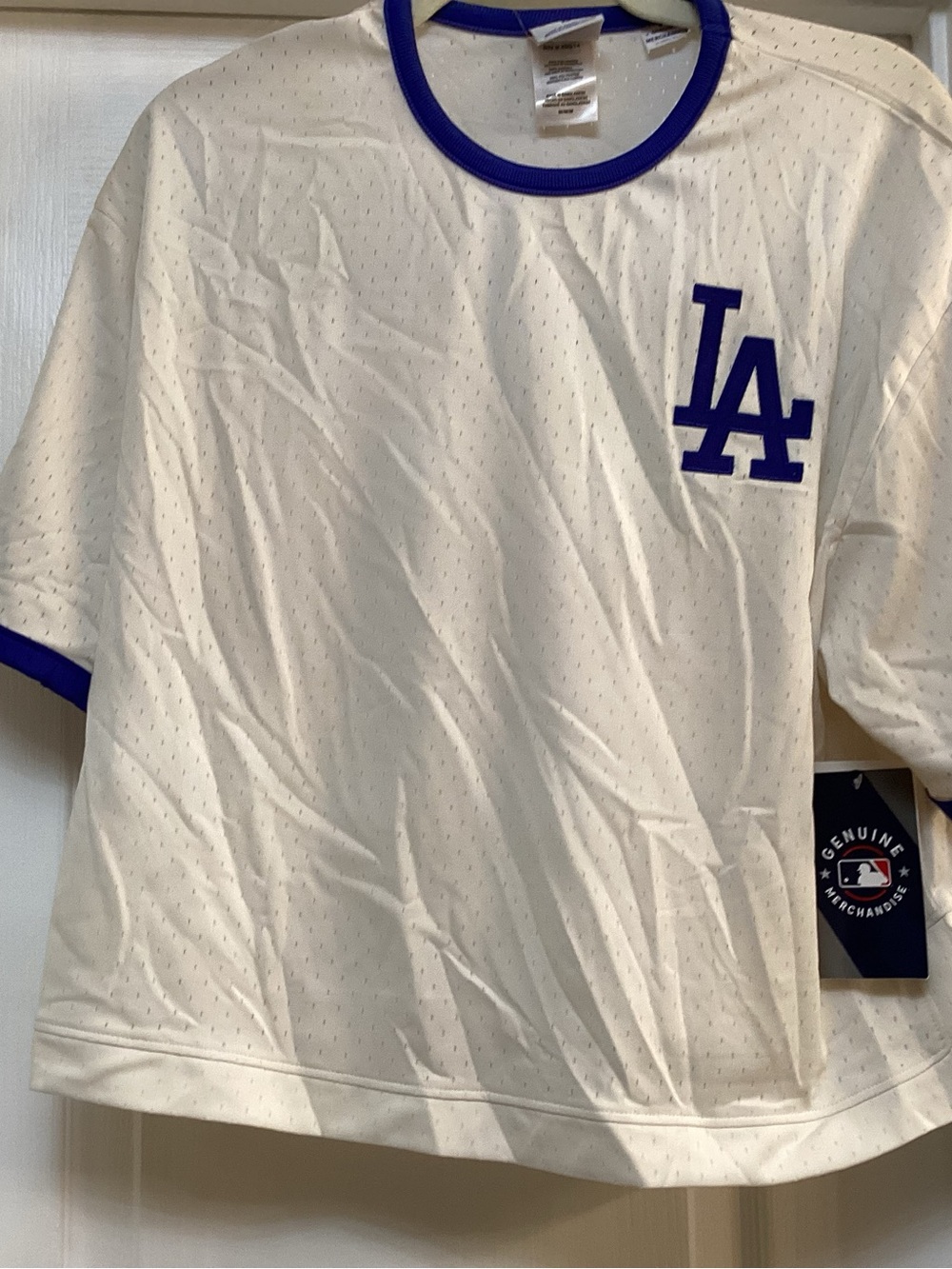 LA Dodgers Women’s Mesh Cropped Jersey size M